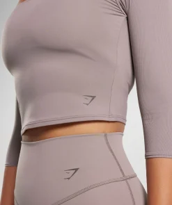 DAMES Gymshark Croptops|T-shirts*Elevate 3/4 Sleeve Crop Top