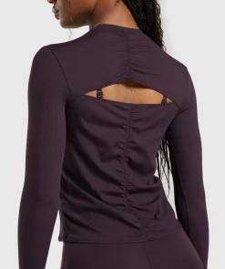 DAMES Gymshark T-shirts*Elevate Long Sleeve Ruched Top