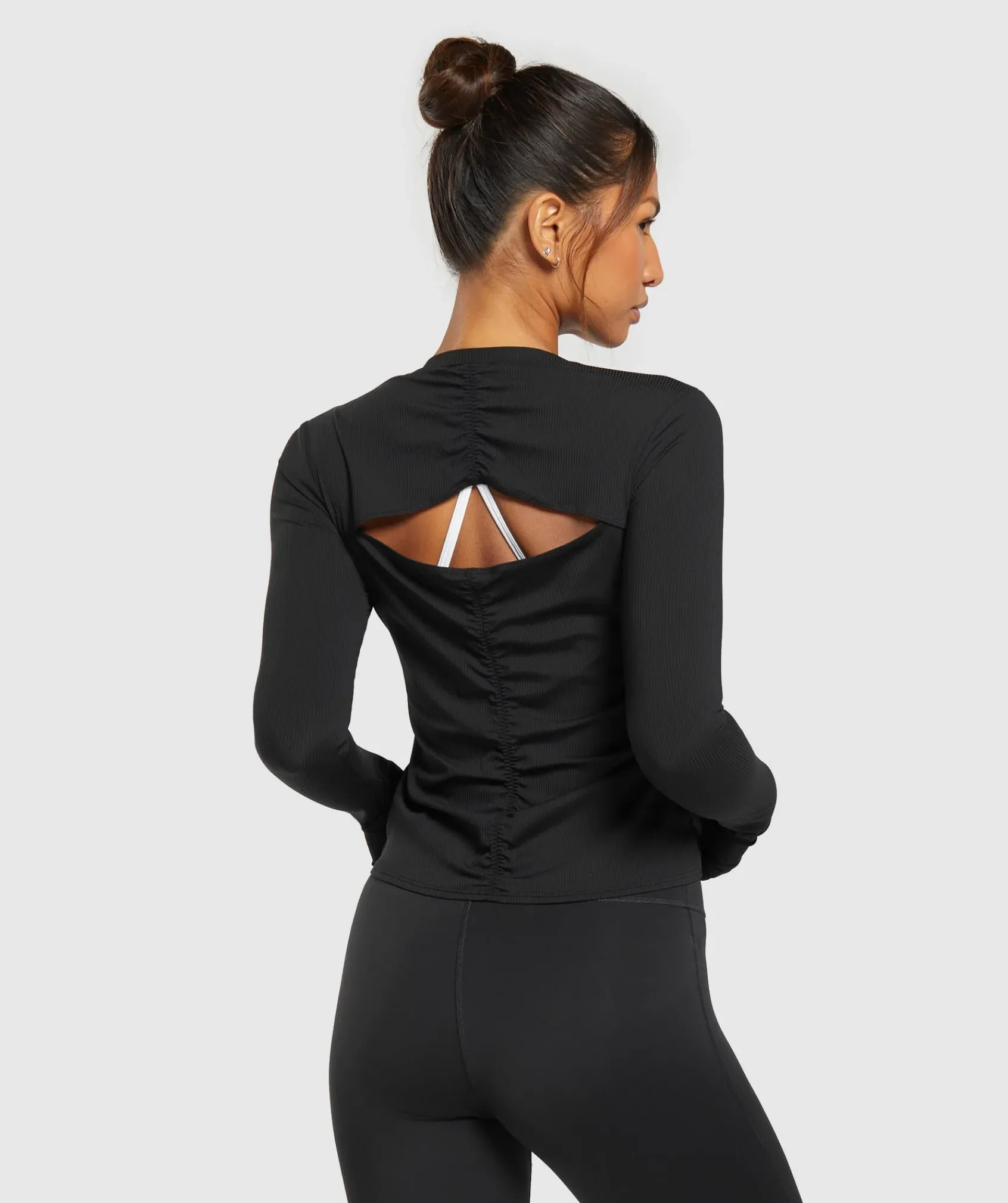 DAMES Gymshark T-shirts*Elevate Long Sleeve Ruched Top