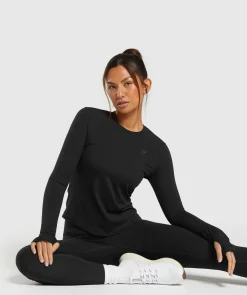 DAMES Gymshark T-shirts*Elevate Long Sleeve Ruched Top