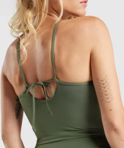 DAMES Gymshark Croptops|Tanktops*Everyday Halter Neck Ribbon Tank