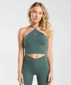 DAMES Gymshark Croptops|Tanktops*Everyday Halter Neck Ribbon Tank