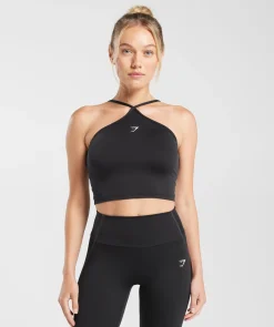 DAMES Gymshark Croptops|Tanktops*Everyday Halter Neck Ribbon Tank