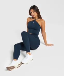 DAMES Gymshark Croptops|Tanktops*Everyday Halter Neck Ribbon Tank