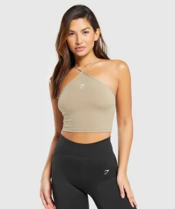 DAMES Gymshark Croptops|Tanktops*Everyday Halter Neck Ribbon Tank
