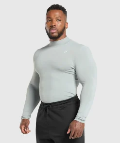 Heren Gymshark T-shirts*Everyday Seamless Mock Long Sleeve T-Shirt