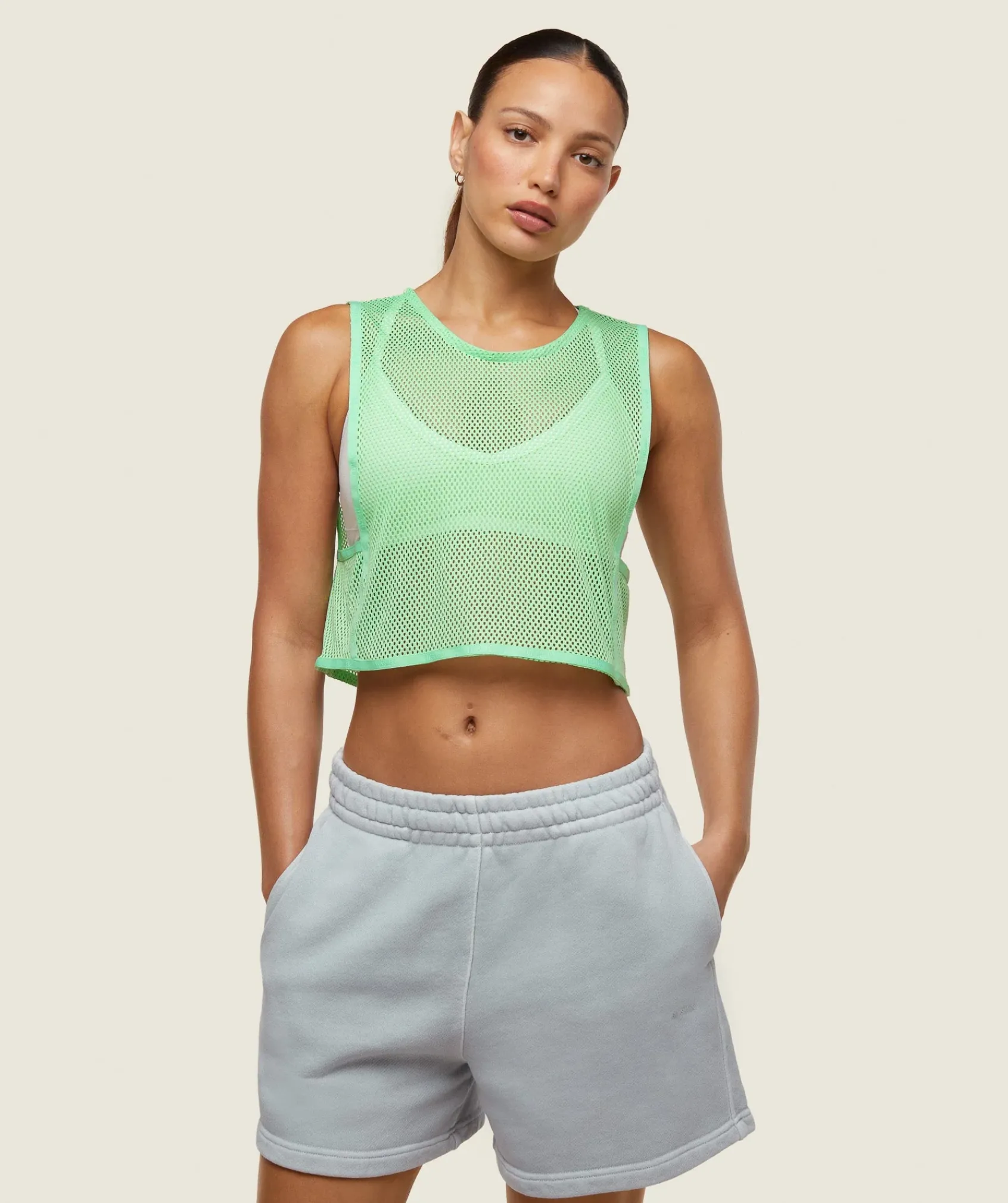 DAMES Gymshark Croptops|Tanktops*everywear Cropped Mesh Tank