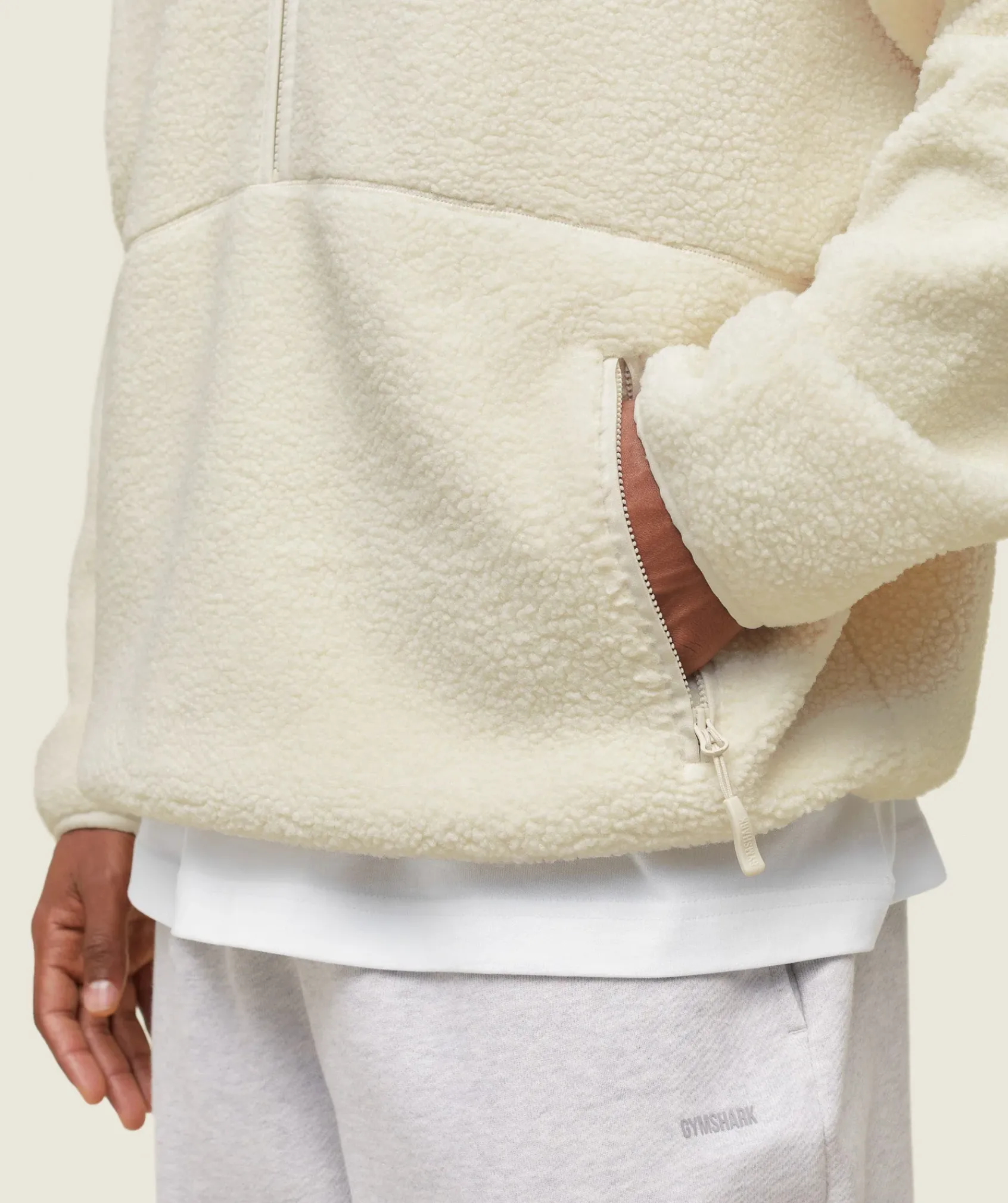Heren Gymshark Outerwear*everywear Half Zip Sherpa Jacket