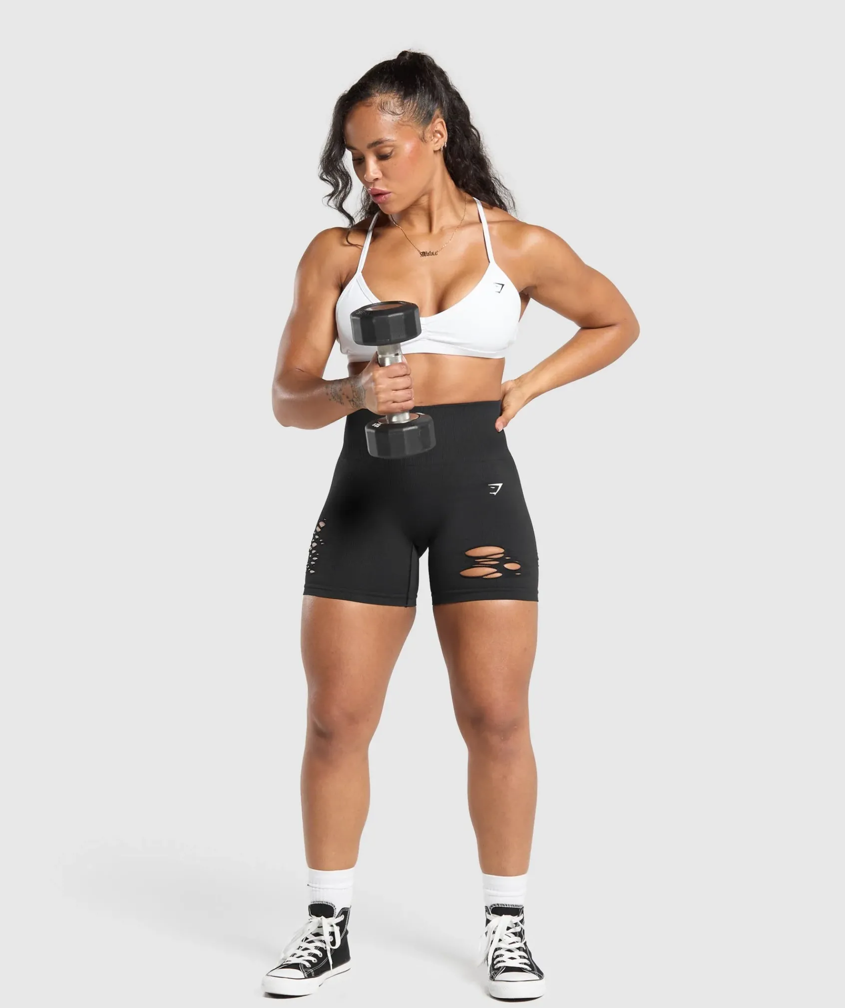 DAMES Gymshark Shorts*Gains Seamless Distressed Shorts