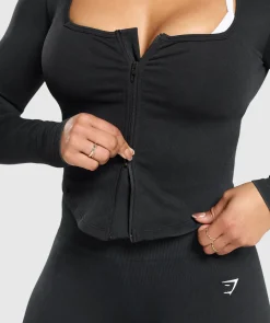 DAMES Gymshark Sportjacks*Gains Seamless Zip Up