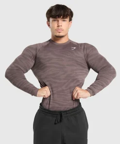 Heren Gymshark T-shirts*Geo Animal Seamless Long Sleeve T-Shirt