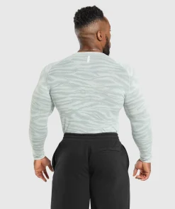 Heren Gymshark T-shirts*Geo Animal Seamless Long Sleeve T-Shirt