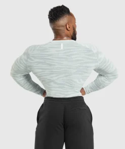Heren Gymshark T-shirts*Geo Animal Seamless Long Sleeve T-Shirt