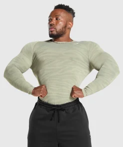 Heren Gymshark T-shirts*Geo Animal Seamless Long Sleeve T-Shirt