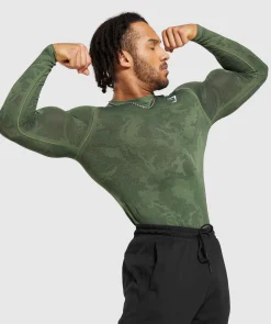 Heren Gymshark T-shirts*Geo Seamless Long Sleeve T-Shirt