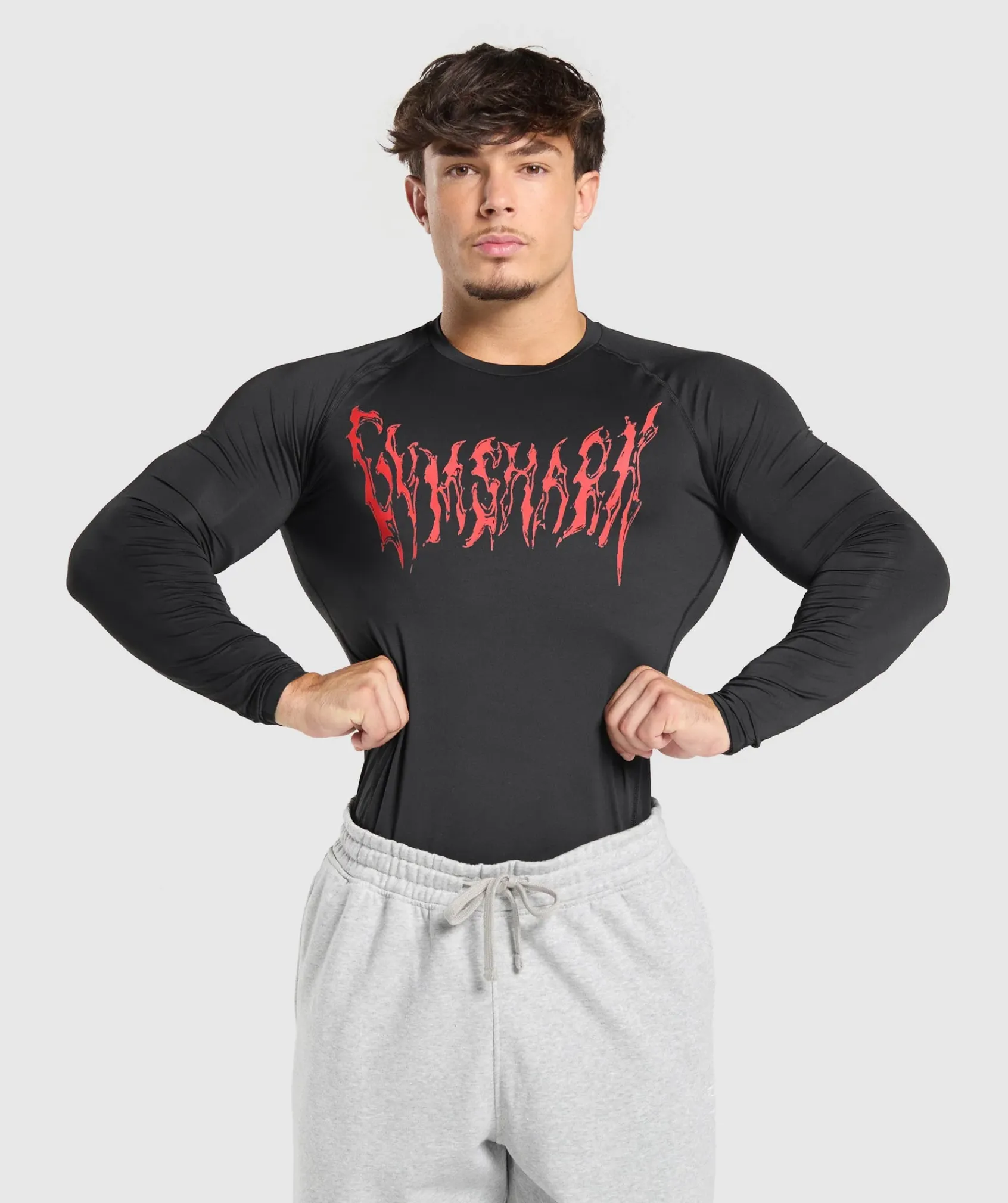 Heren Gymshark Compressie|T-shirts*Graphic Baselayer Long Sleeve T-Shirt