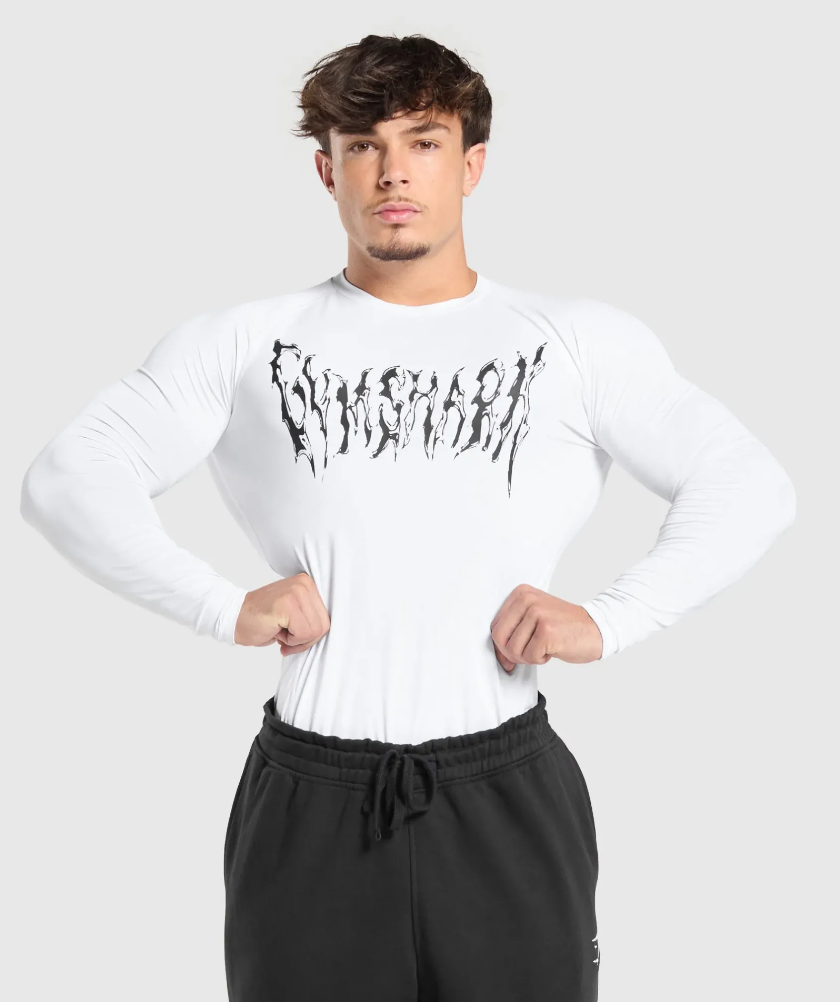 Heren Gymshark Compressie|T-shirts*Graphic Baselayer Long Sleeve T-Shirt