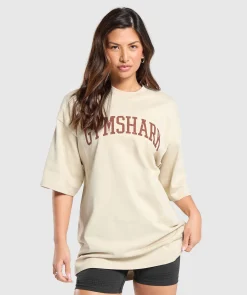 DAMES Gymshark T-shirts*Graphic Collegiate Oversized T Shirt