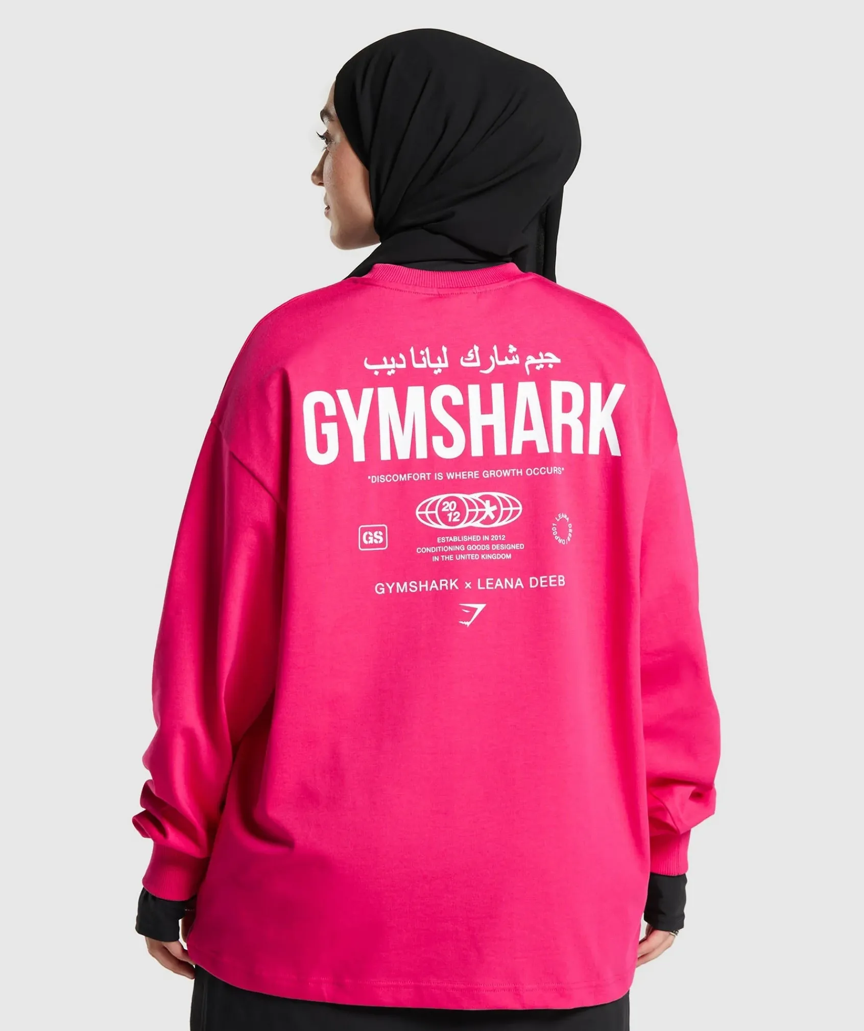 DAMES Gymshark Bedekkende Sportkleding|T-shirts*GS X Leana Deeb Graphic Oversized Long Sleeve Top
