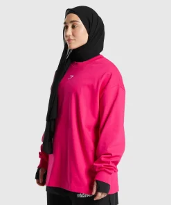 DAMES Gymshark Bedekkende Sportkleding|T-shirts*GS X Leana Deeb Graphic Oversized Long Sleeve Top