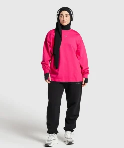 DAMES Gymshark Bedekkende Sportkleding|T-shirts*GS X Leana Deeb Graphic Oversized Long Sleeve Top