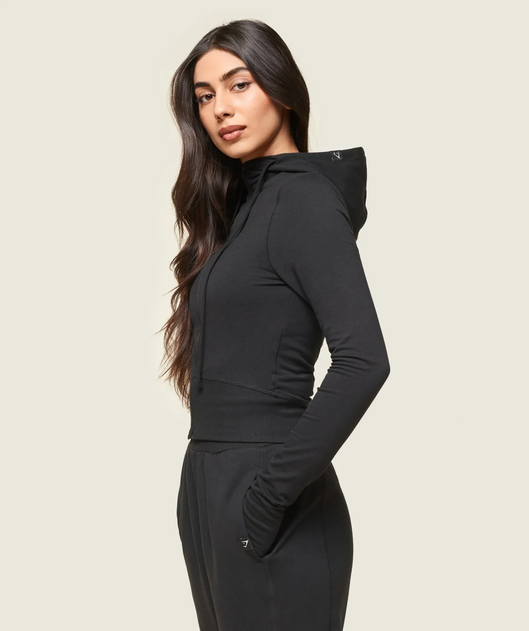 DAMES Gymshark Bedekkende Sportkleding|Sportjacks*GS x Leana Deeb Hooded Midi Top