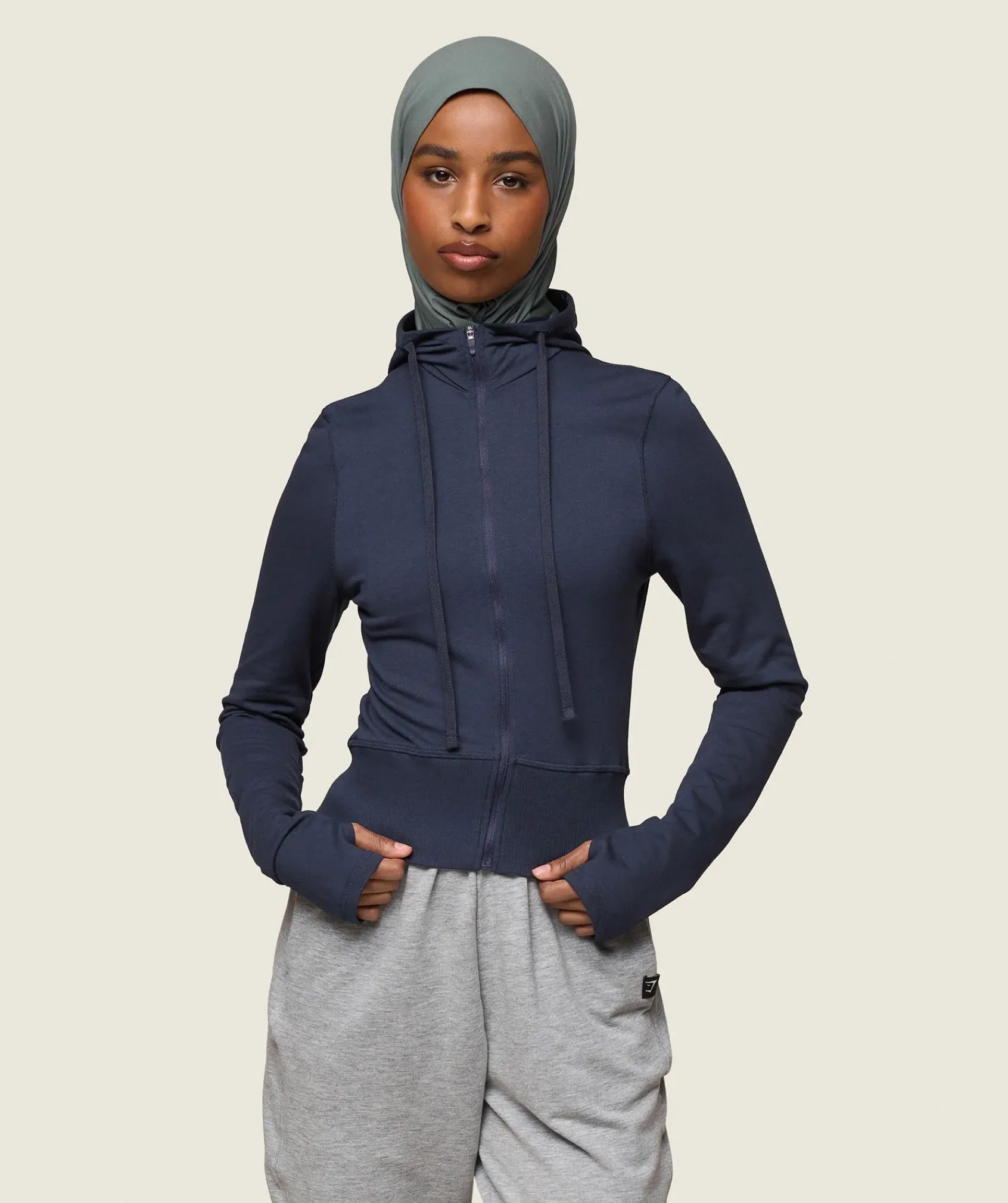 DAMES Gymshark Bedekkende Sportkleding|Sportjacks*GS x Leana Deeb Hooded Midi Top