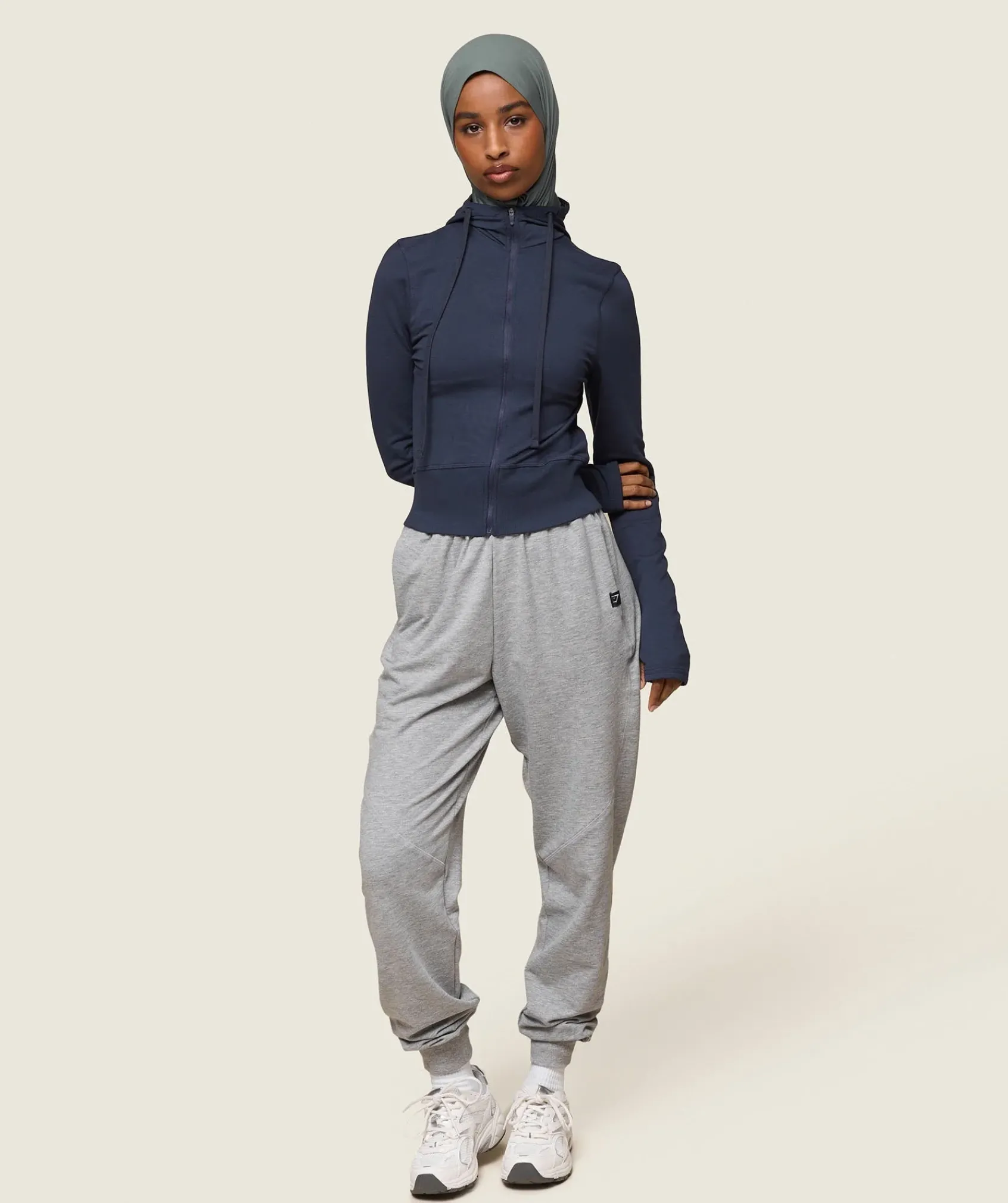 DAMES Gymshark Bedekkende Sportkleding|Sportjacks*GS x Leana Deeb Hooded Midi Top