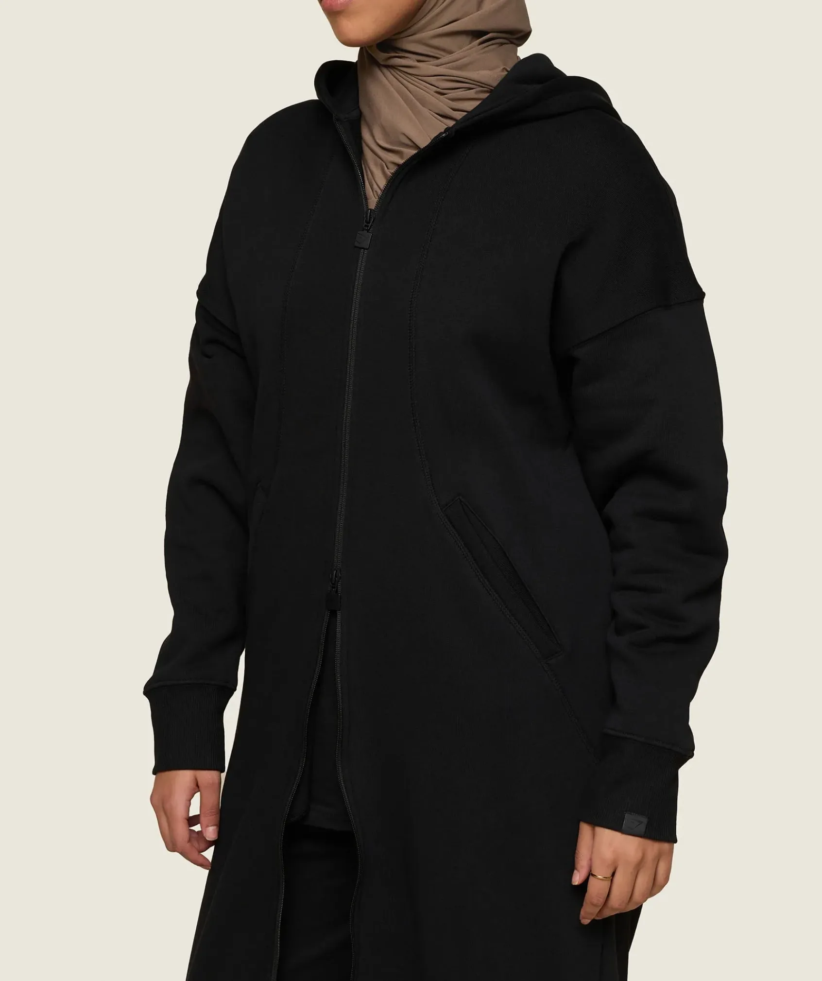 DAMES Gymshark Bedekkende Sportkleding|Sportjacks*GS x Leana Deeb Oversized Longline Zip Through