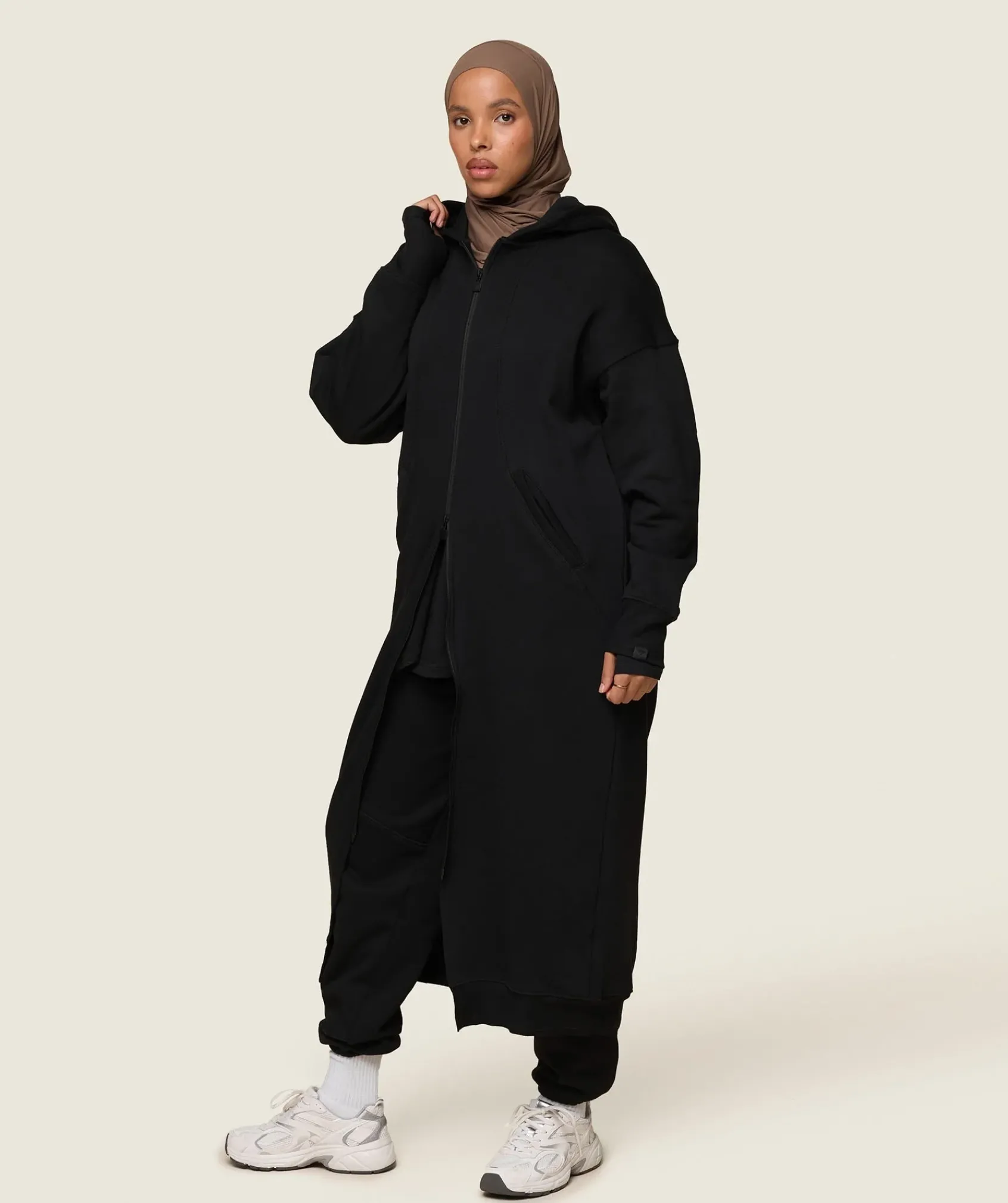 DAMES Gymshark Bedekkende Sportkleding|Sportjacks*GS x Leana Deeb Oversized Longline Zip Through