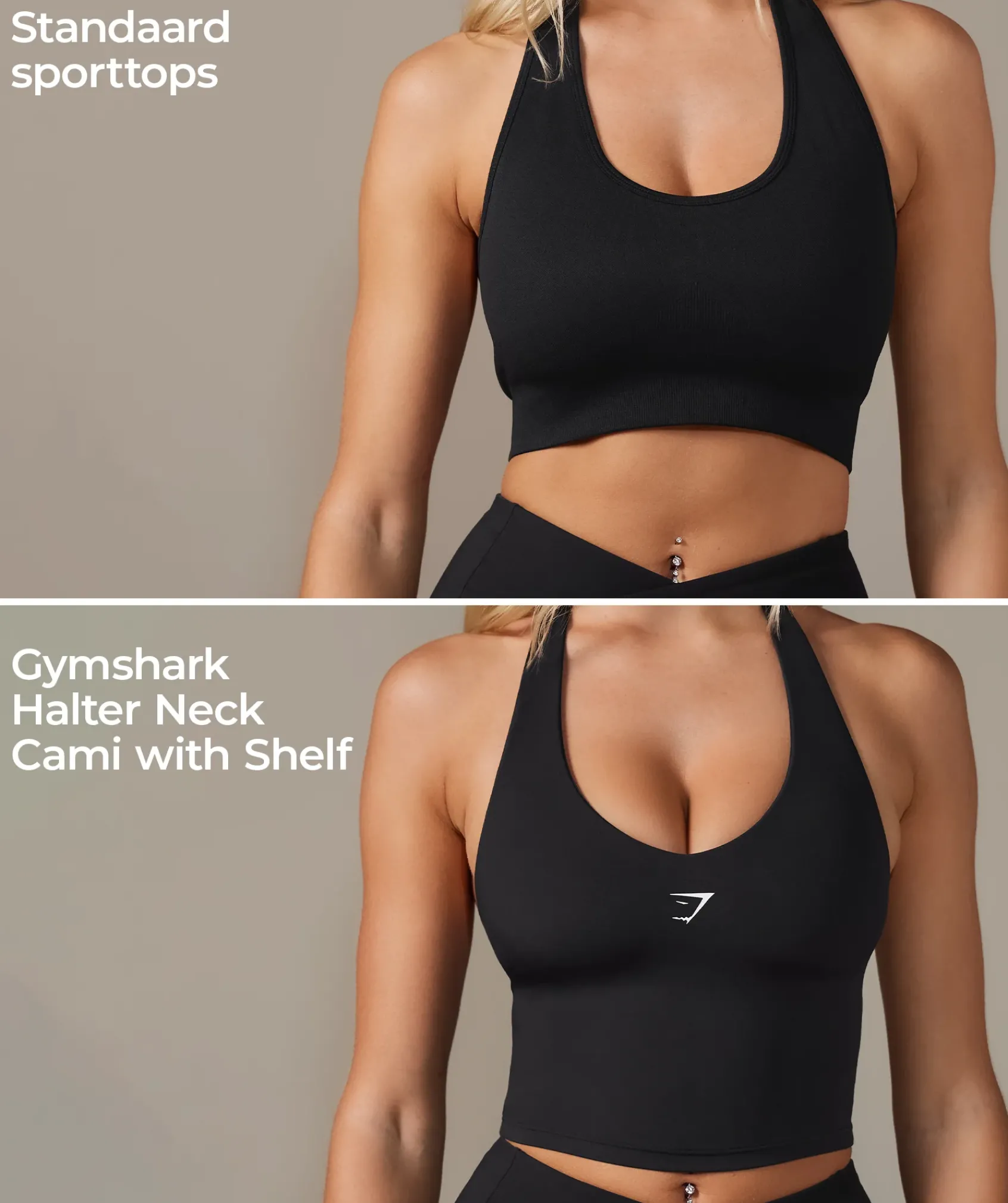 DAMES Gymshark Croptops|Tanktops*Halter Neck Cami with Shelf