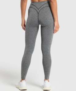 DAMES Gymshark Zwarte Leggings*Heart Marl Leggings