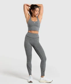DAMES Gymshark Zwarte Leggings*Heart Marl Leggings