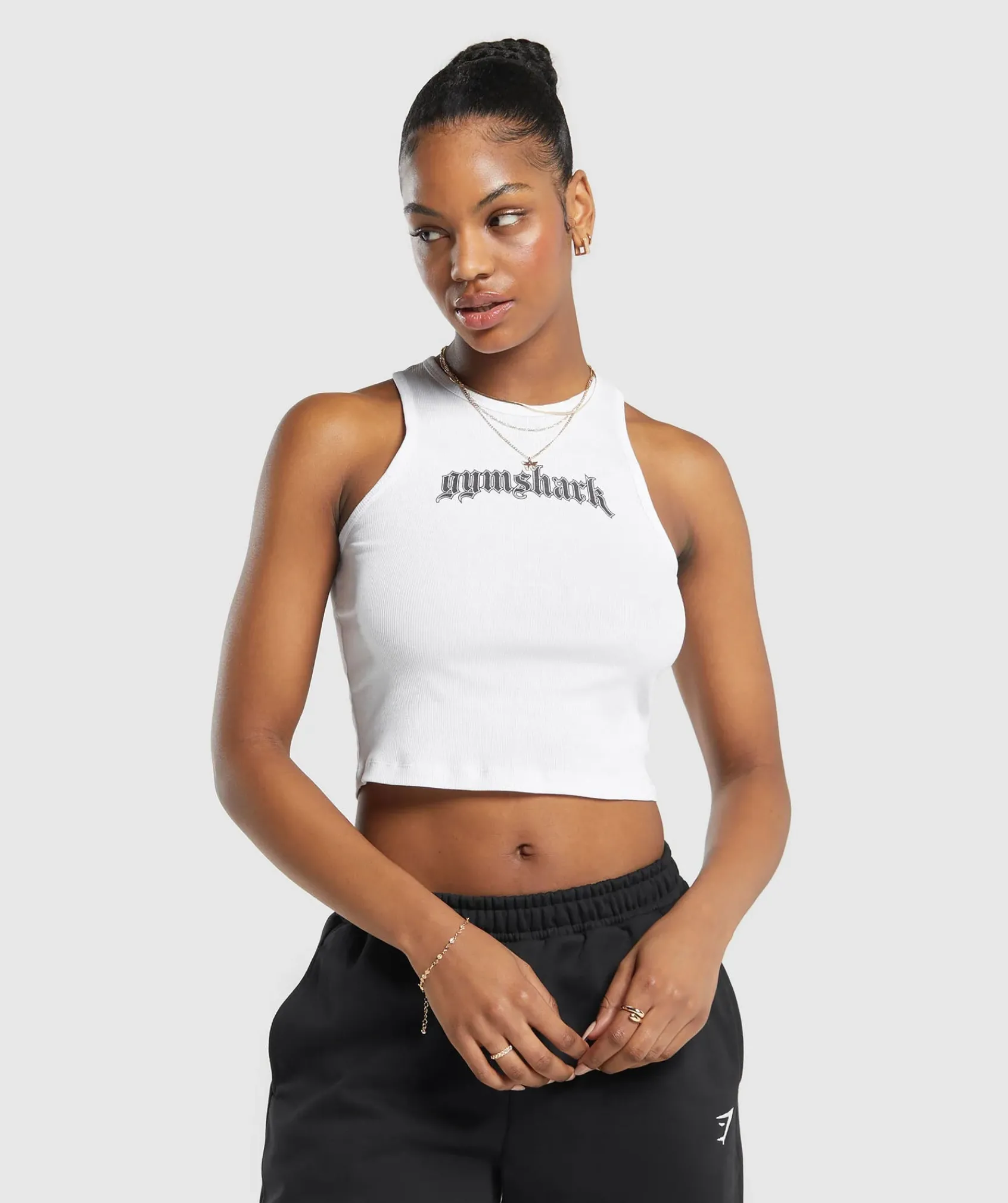 DAMES Gymshark Croptops|Tanktops*Heavy Flex Graphic Midi Tank