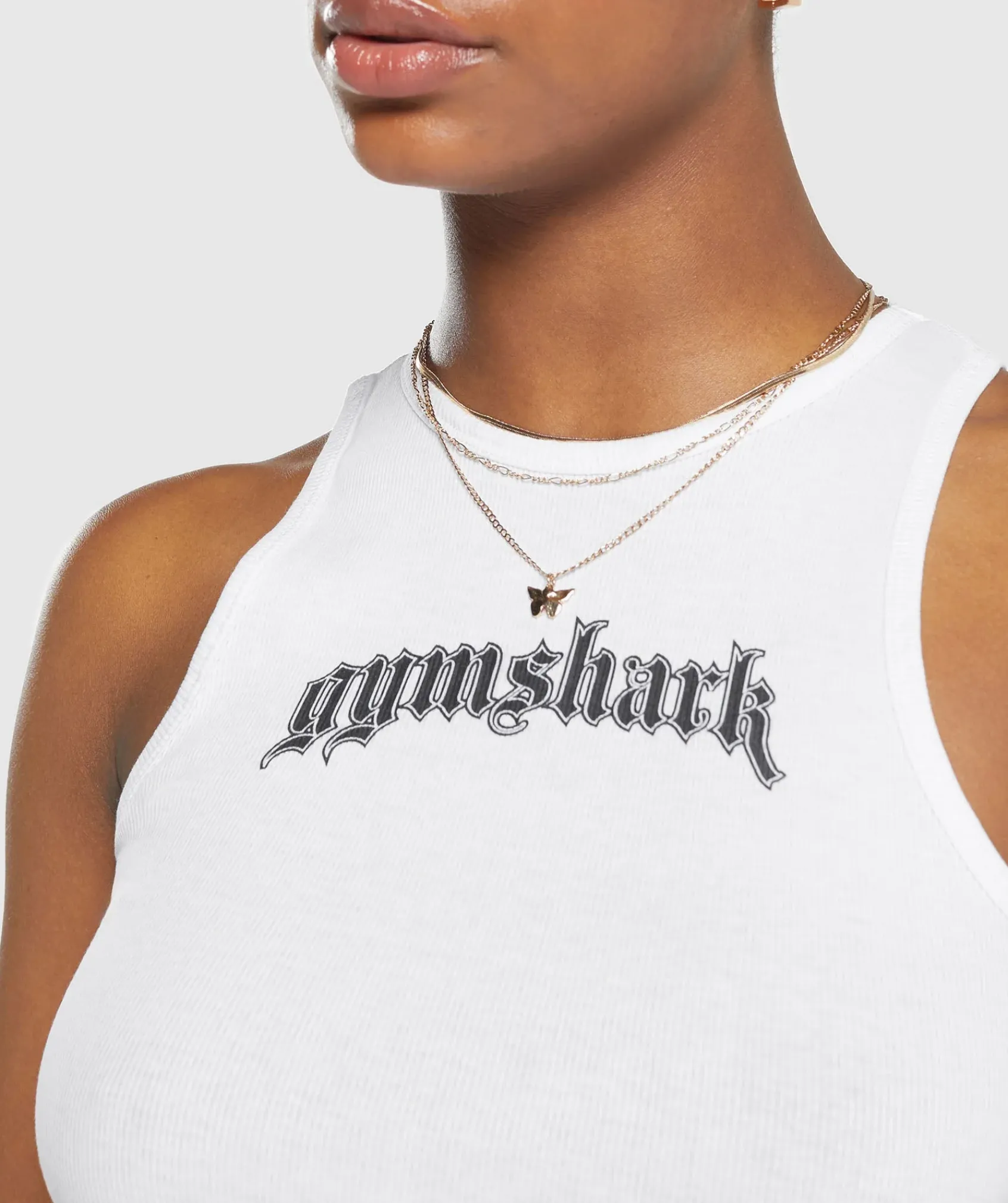 DAMES Gymshark Croptops|Tanktops*Heavy Flex Graphic Midi Tank