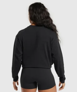 DAMES Gymshark Bedekkende Sportkleding|T-shirts*Heavyweight Cotton Long Sleeve Top