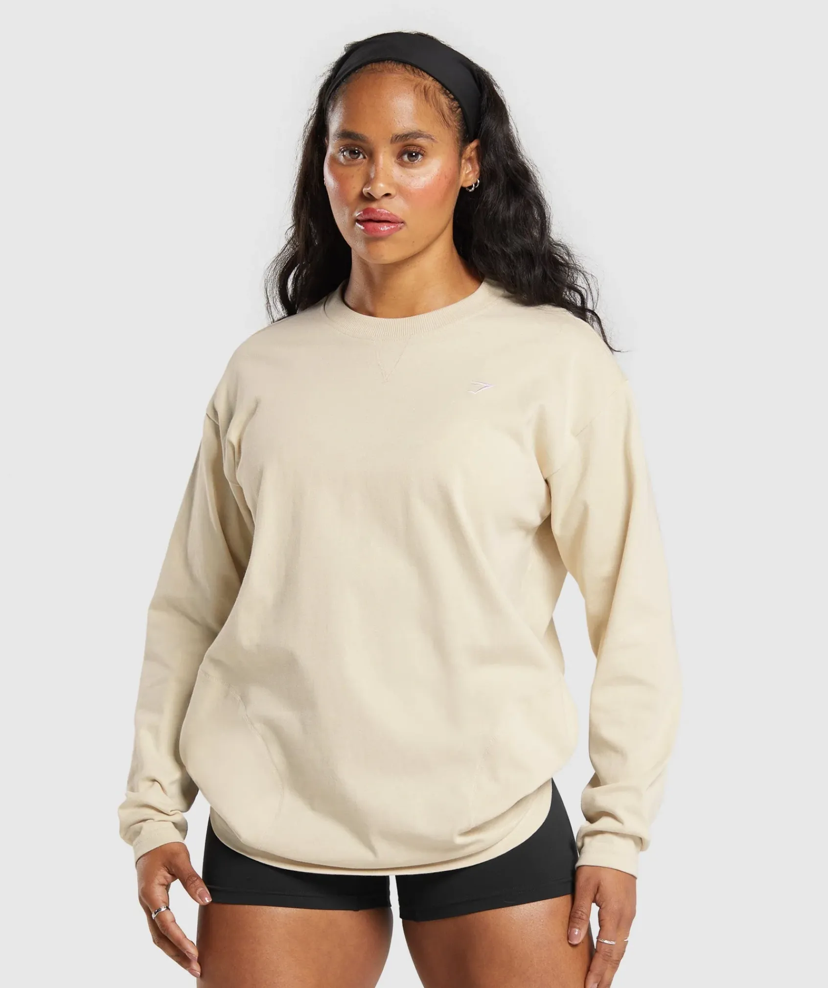 DAMES Gymshark Bedekkende Sportkleding|T-shirts*Heavyweight Cotton Long Sleeve Top