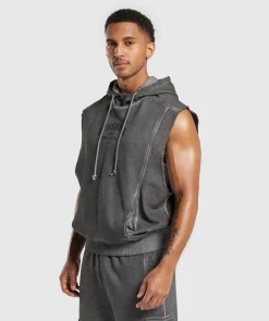 Heren Gymshark Hoodies & Truien*Heavyweight Washed Cut Off Hoodie
