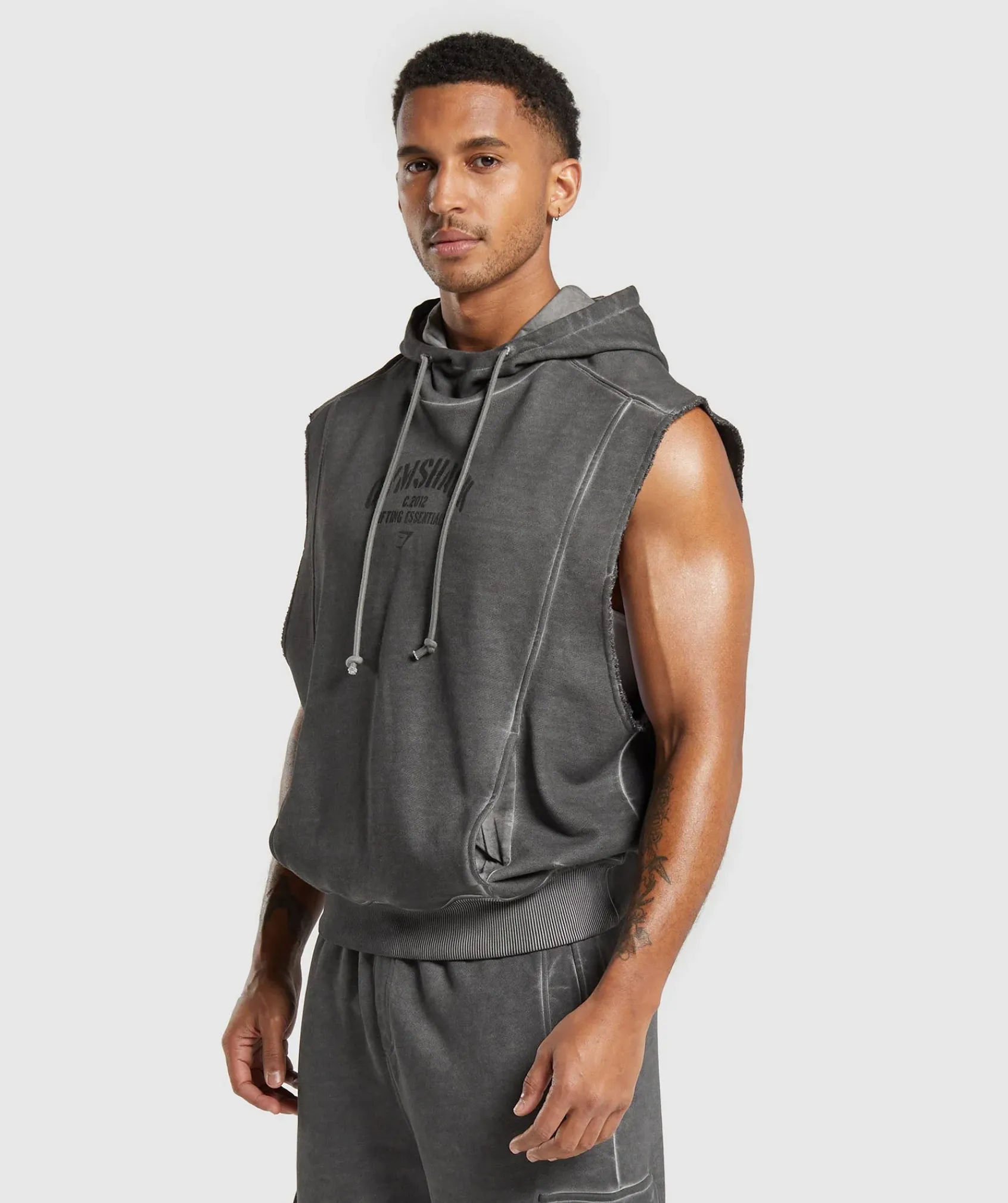 Heren Gymshark Hoodies & Truien*Heavyweight Washed Cut Off Hoodie