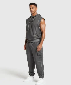 Heren Gymshark Hoodies & Truien*Heavyweight Washed Cut Off Hoodie