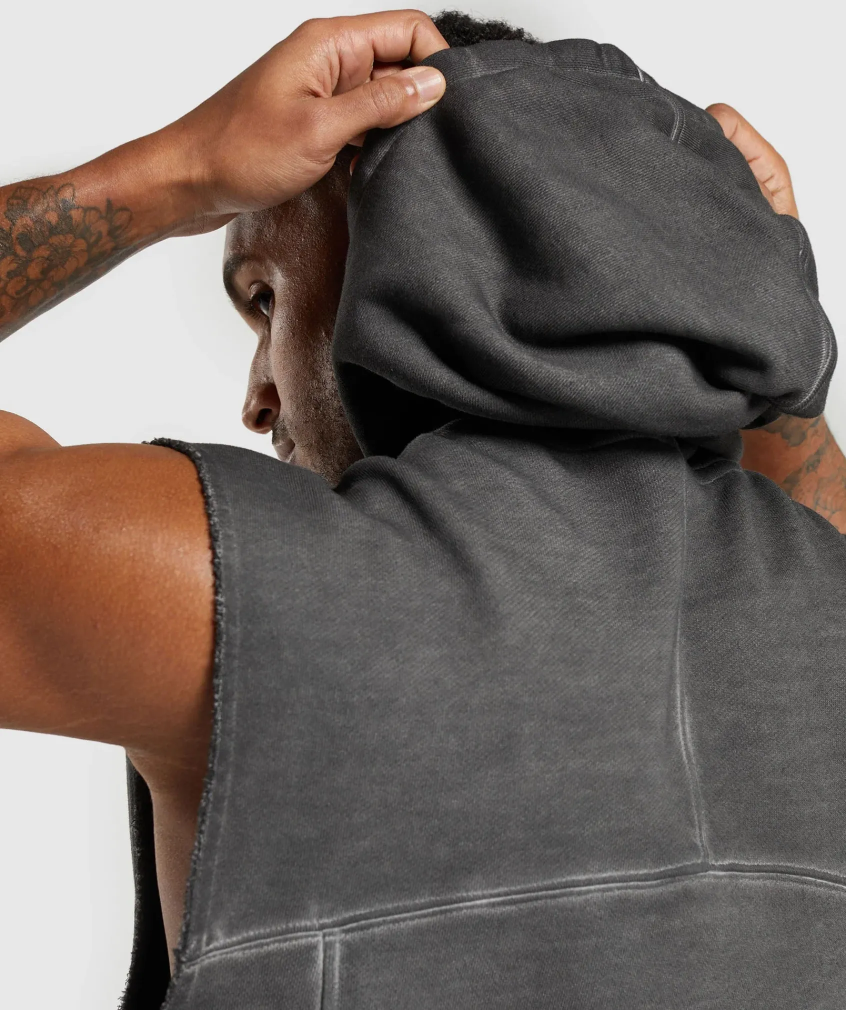 Heren Gymshark Hoodies & Truien*Heavyweight Washed Cut Off Hoodie