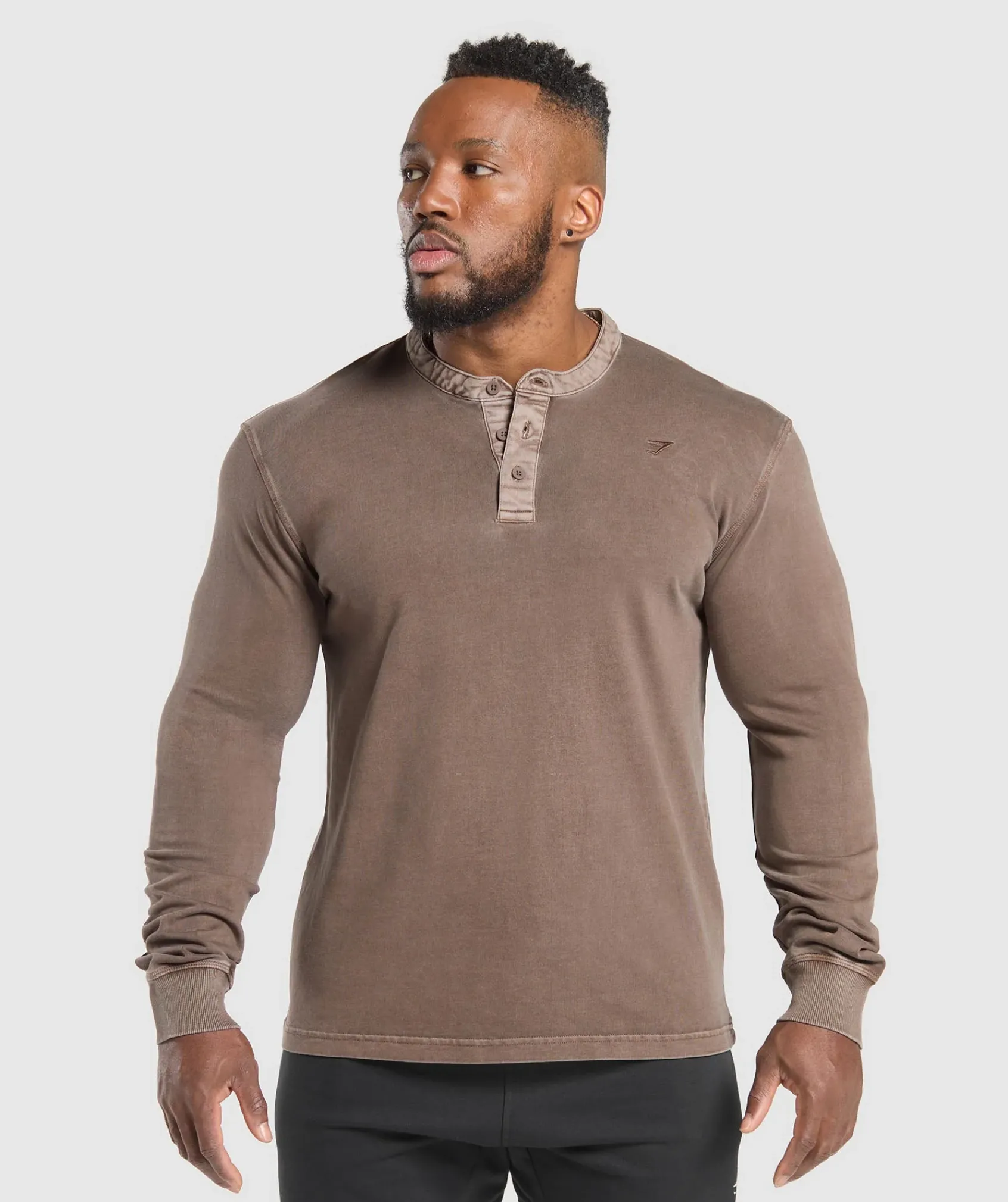 Heren Gymshark T-shirts*Heavyweight Woven Collar Henley