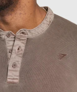 Heren Gymshark T-shirts*Heavyweight Woven Collar Henley