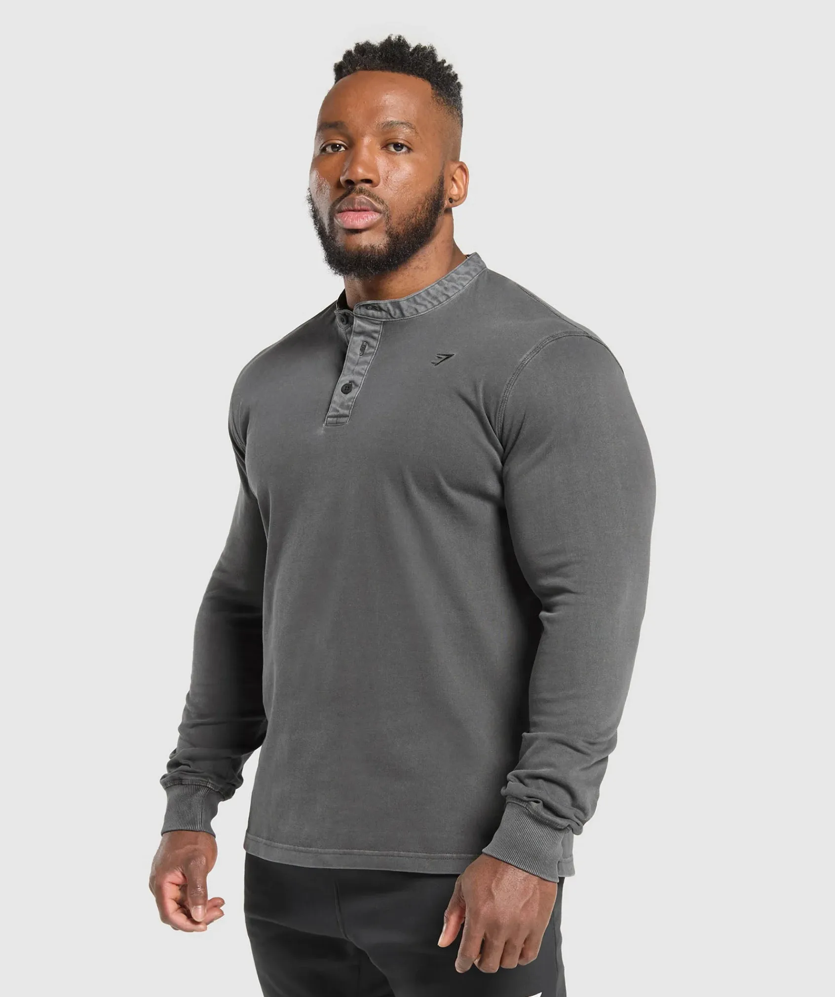 Heren Gymshark T-shirts*Heavyweight Woven Collar Henley
