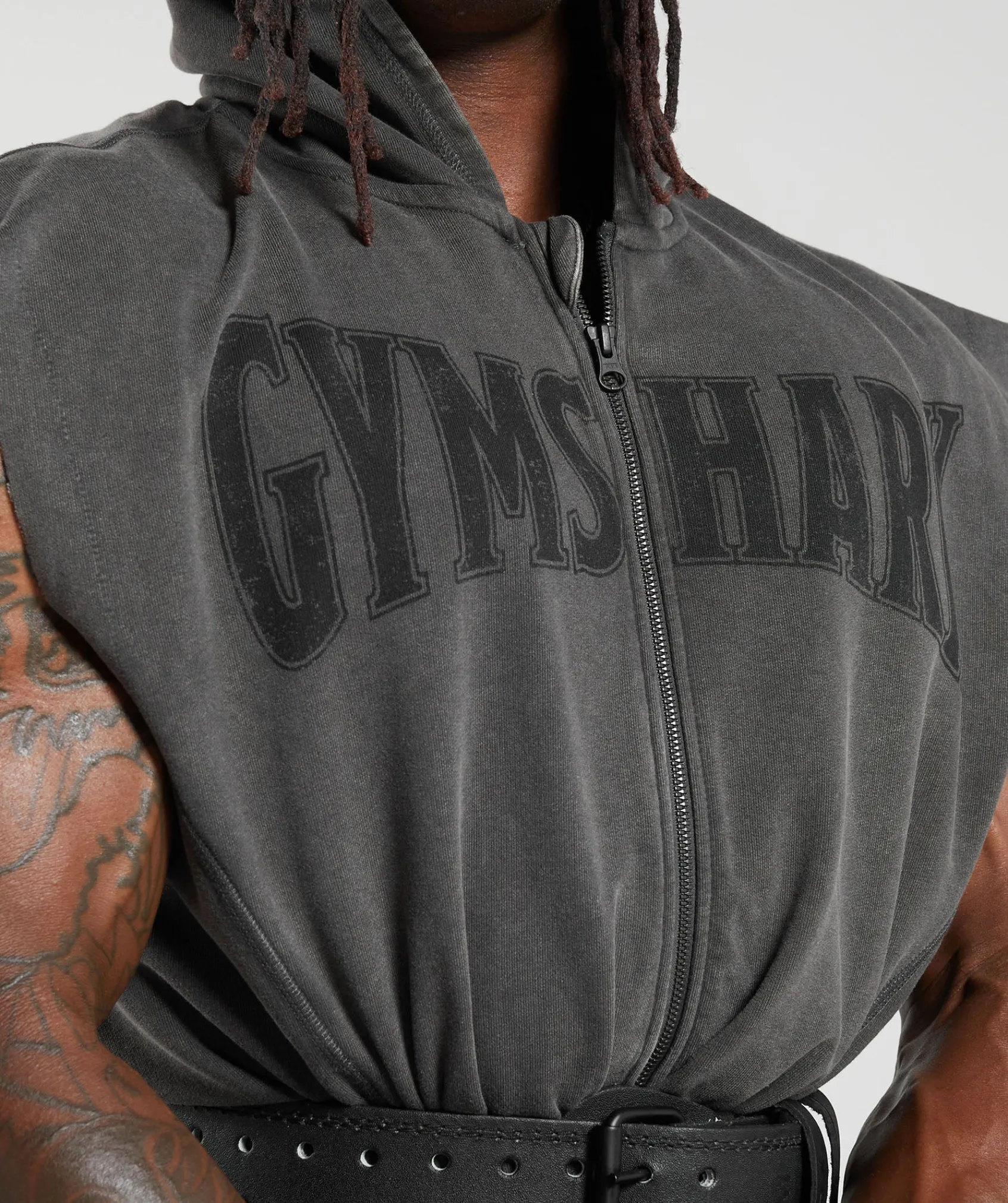 Heren Gymshark Sportjacks|Hoodies & Truien*Heritage Washed Sleeveless Zip Hoodie