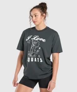 DAMES Gymshark T-shirts*I Love Squats Graphic Oversized Tee