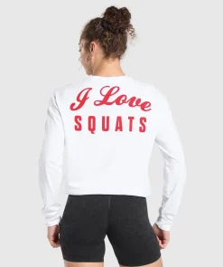 DAMES Gymshark T-shirts*I Love Squats Long Sleeve Skater