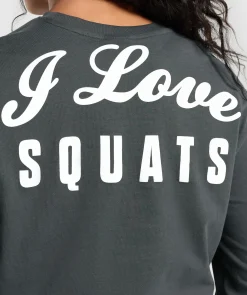 DAMES Gymshark T-shirts*I Love Squats Long Sleeve Skater