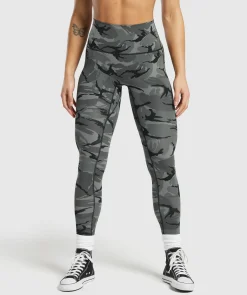 DAMES Gymshark Leggings|Scrunch Bum Leggings*Legacy Printed Regular Leggings