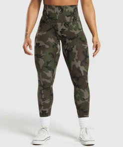 DAMES Gymshark Leggings|Scrunch Bum Leggings*Legacy Printed Regular Leggings